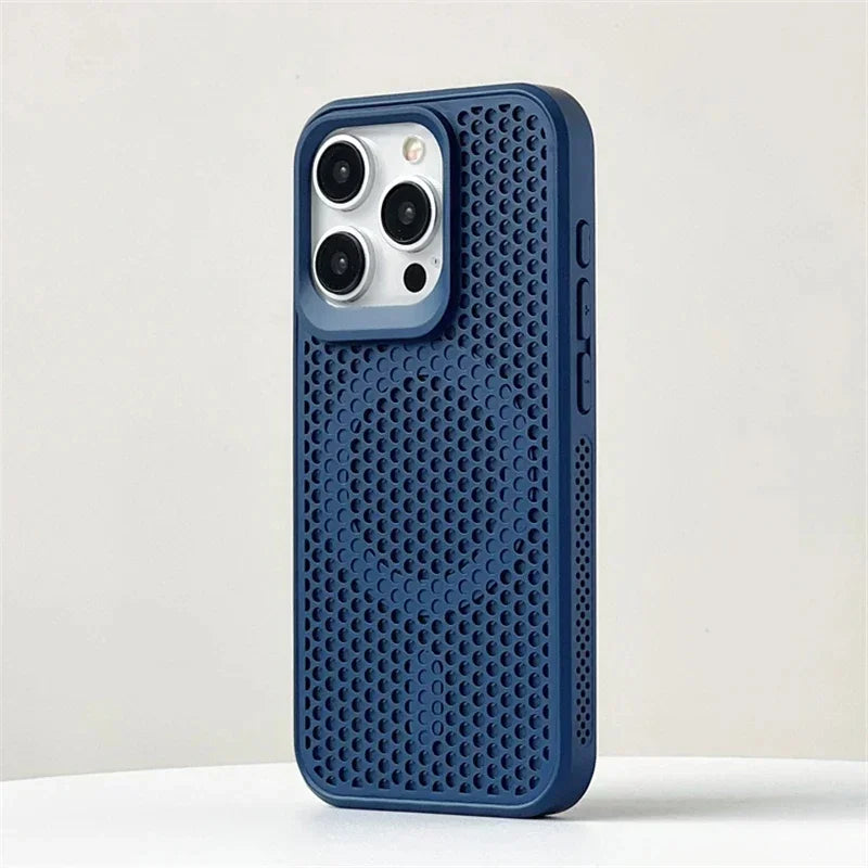 Luxury Matte Heat Dissipation Hole For Magsafe Case For iPhone 16 15 14 13 12Pro Max Plus Magnetic Wireless Charge PC Hard Cover