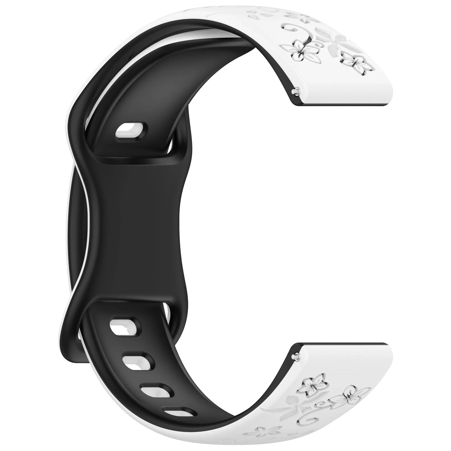 18mm 20mm 22mm Floral Engraved Band for Samsung Galaxy Watch 7 6 5 4 Cute Fancy Silicone Strap For Watch 5 Pro/Active 2 correa