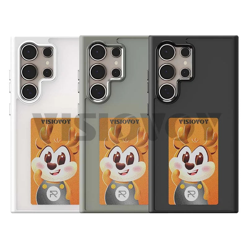 Smart NFC Phone Case for Samsung Galaxy S24, S23 Ultra, DIY, 4 Color, E Ink Screen, Couples Photo, Anime Characters