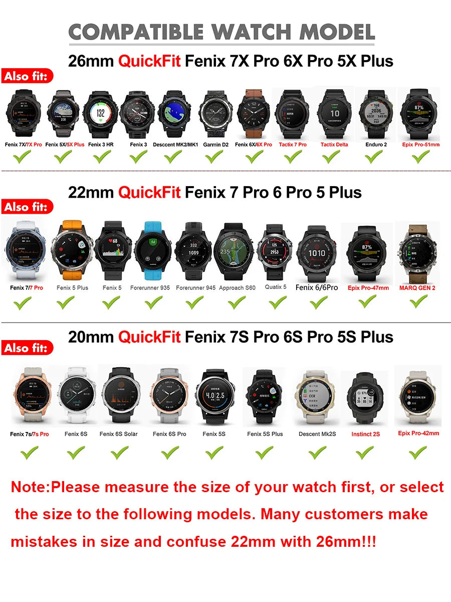 26 22 20MM Watch Band Strap For Garmin Fenix 6X 6 Pro 7X 7 7S 8 47mm 51mm E Silicone Wristband Fenix Epix Pro 5S 5 Plus Bracelet