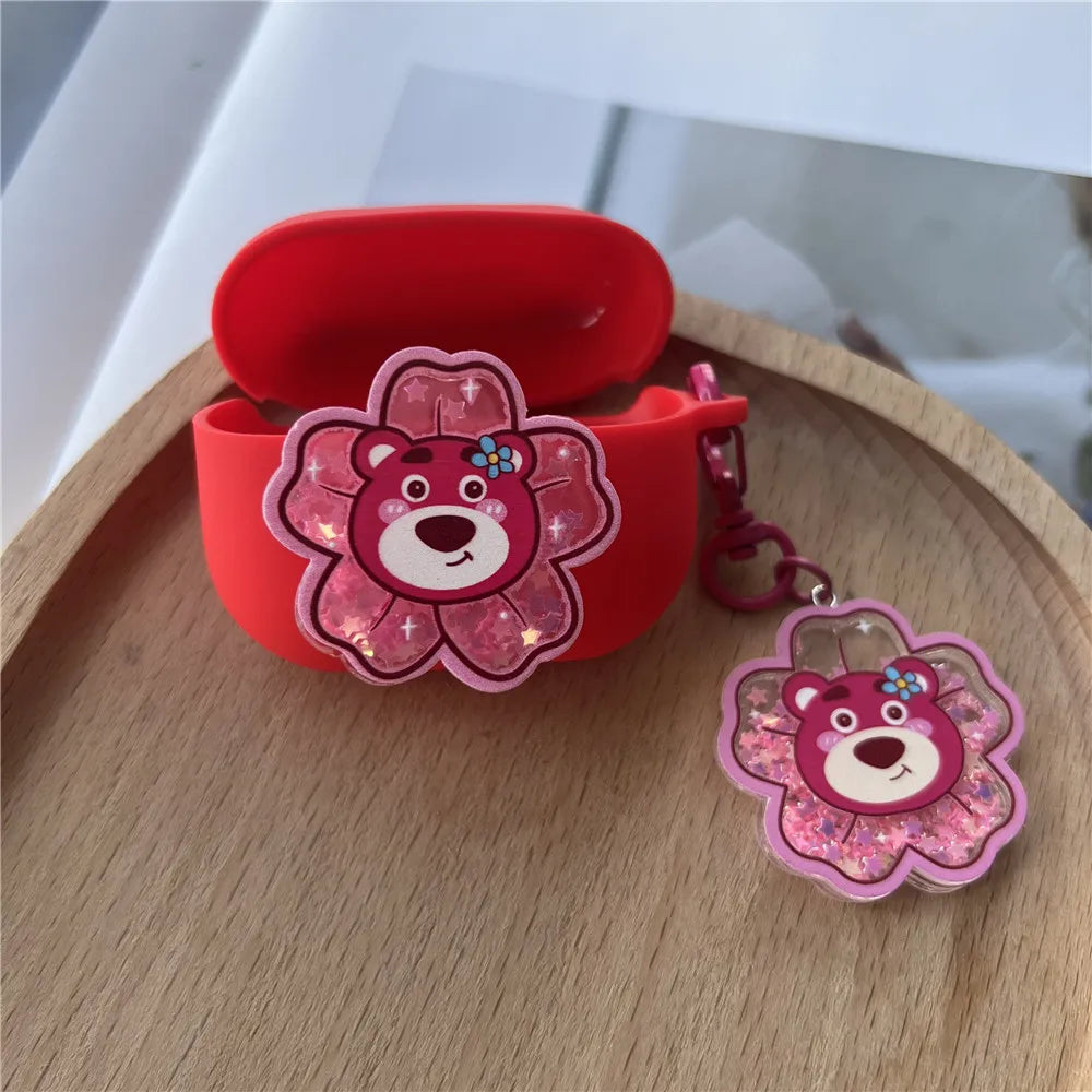 Cartoon Earphone Case Cover For Samsung Galaxy Buds 3 Galaxy Buds3 Pro Protector Silicone Headphones Protective Box With Keyring