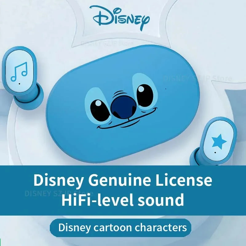 Disney Original Earbuds E6S Mini Cartoon Wireless Earphones Bluetooth 5.3 HIFI Sound Noise Reduction Headphone Long Battery Life