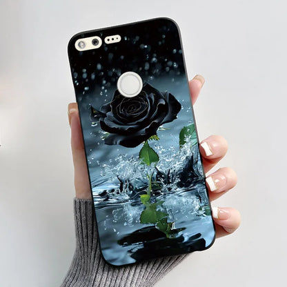 Case For Google Pixel 1 Soft Silicone Black Case For Google Pixel 1XL Elegant Style New Design Pattern Koi Dragon King Casing