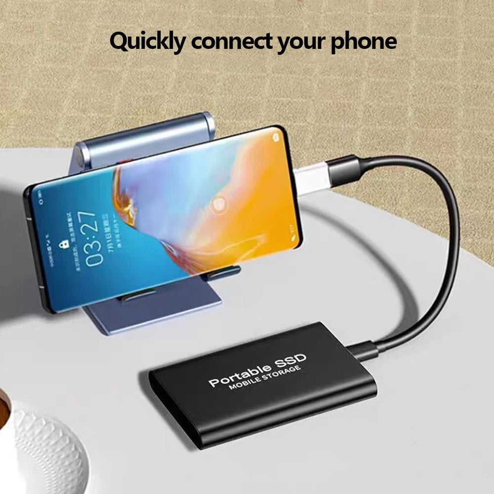 High Speed Portable SSD 1TB 4TB External Hard Drive USB 3.2 Type-C Fast Hard Disk 16TB Mass Solid State Drive for Laptop/PC/MAC