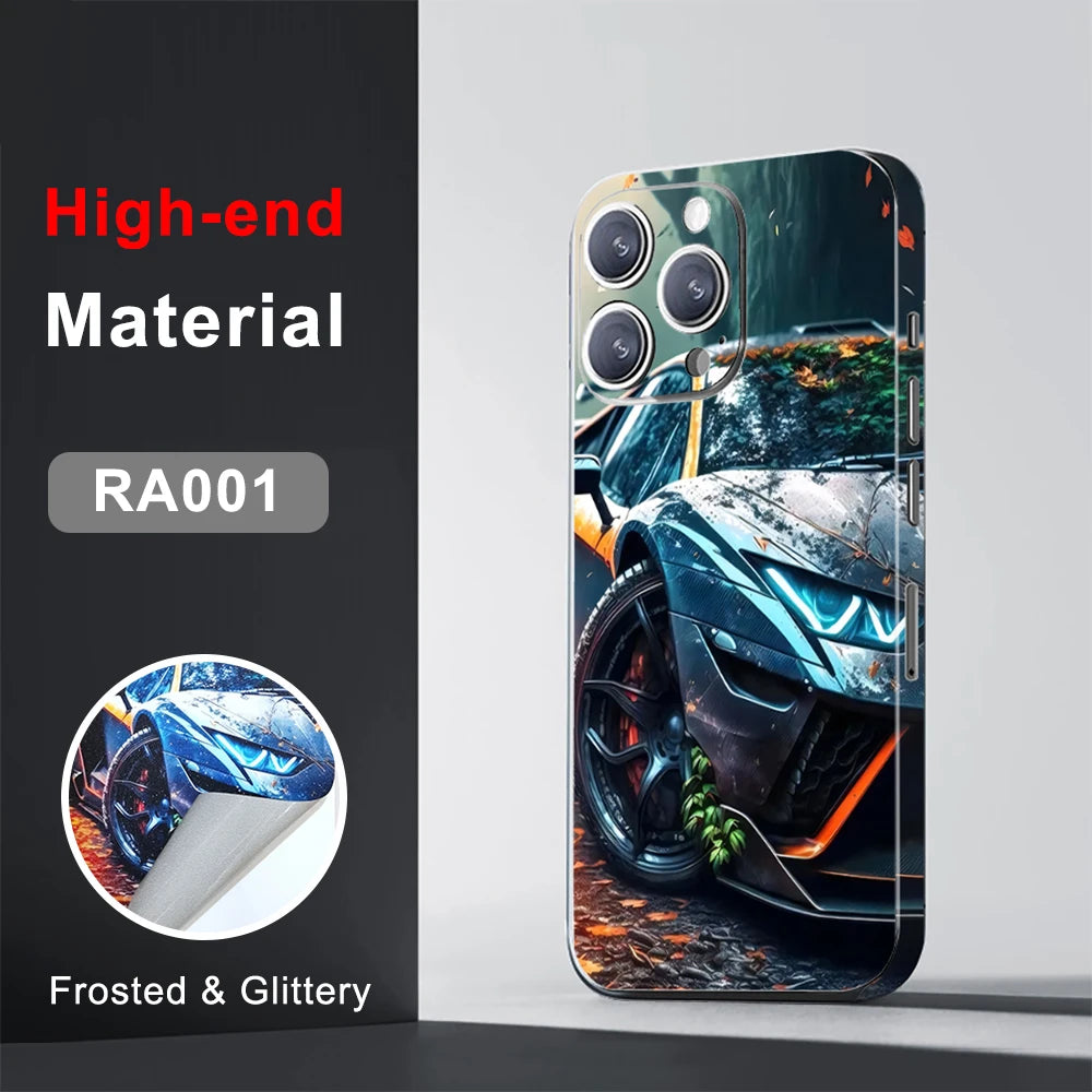 CASEKiTTY Skin Wrap Sticker Back Film For iPhone 15 Pro Max 14 Plus 13 12 Mini Protective Decal Side Frame Back Screen Protector