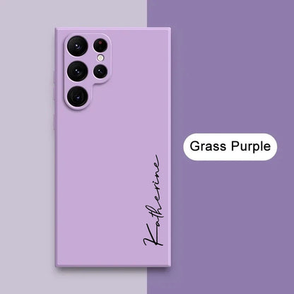For Samsung Galaxy S24 Ultra Plus Customized Personalized Name Initials Soft Liquid Silicone Case Cover Samsung Galaxy S24 Plus - covers4phones