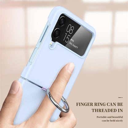 Luxury Matte PC Armor Finger Ring Grip Case For Samsung Galaxy Z Flip ZFlip 6 5 4 3 Zflip6  Zflip5 Zflip4 Zflip3 Candy Funda