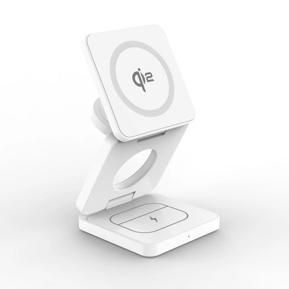 Qi2 3 in 1 15W Magnetic Wireless Charger for Iphone 16 15 14 13 Fast Charging Folding for Apple Watch Airpods Wireless Charger
