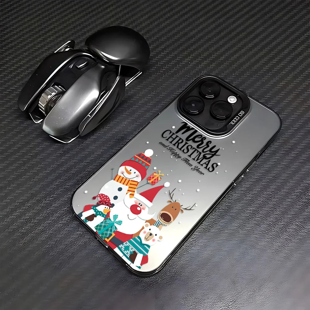 Santa Claus Elk Snowman Christmas Phone Case For iPhone 17 16e 16 15 14 13 12 11 mini Pro Max X XR 8 7 Air Plus Anti Fall Cover