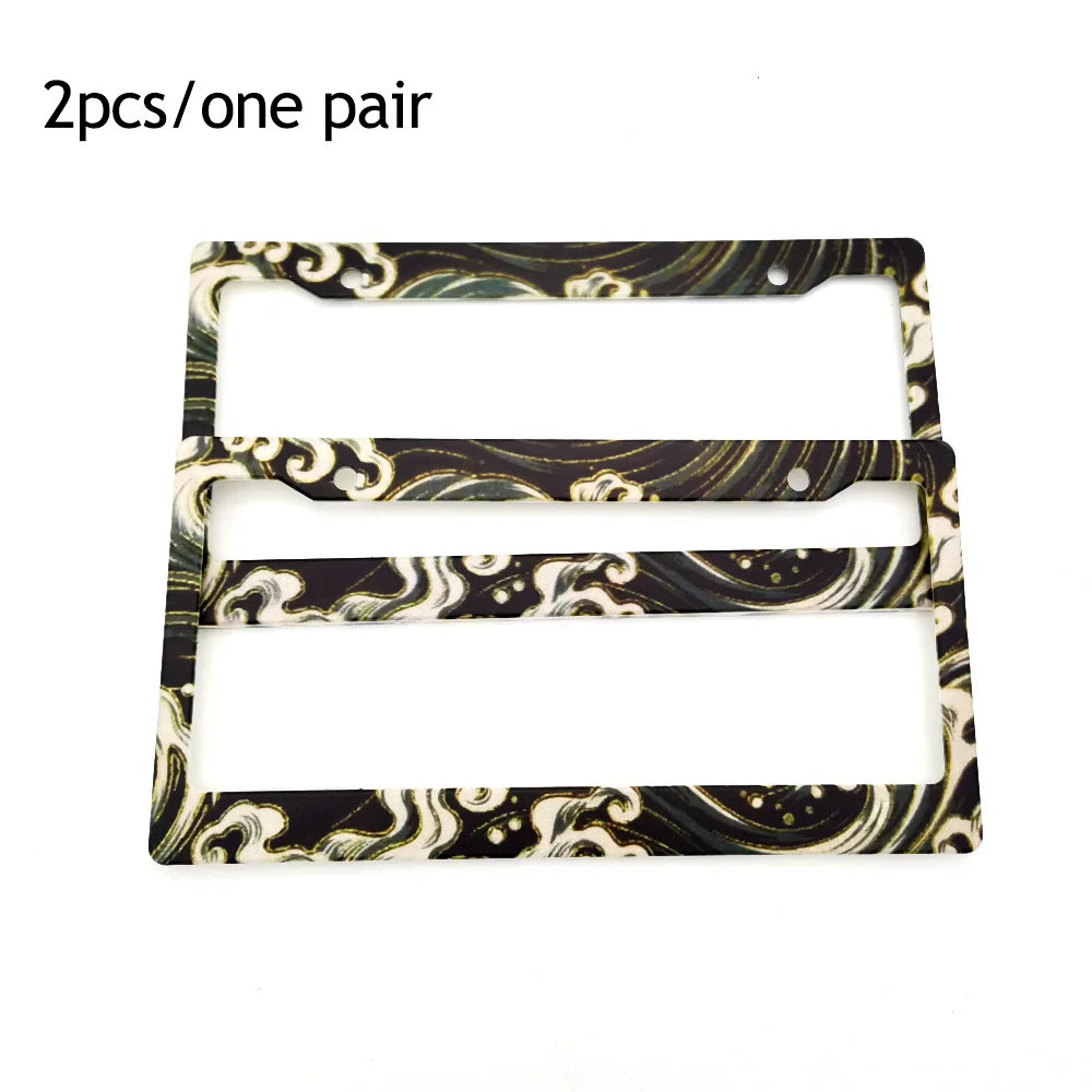 1 Pair(2pcs) JDM Racing Style USA Standard ABS Car License Plate Frame For Tofu Akina Fake Taxi Spoon Hokkaido Decoration Auto