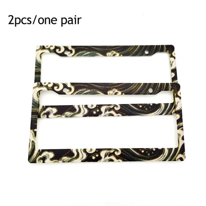 1 Pair(2pcs) JDM Racing Style USA Standard ABS Car License Plate Frame For Tofu Akina Fake Taxi Spoon Hokkaido Decoration Auto