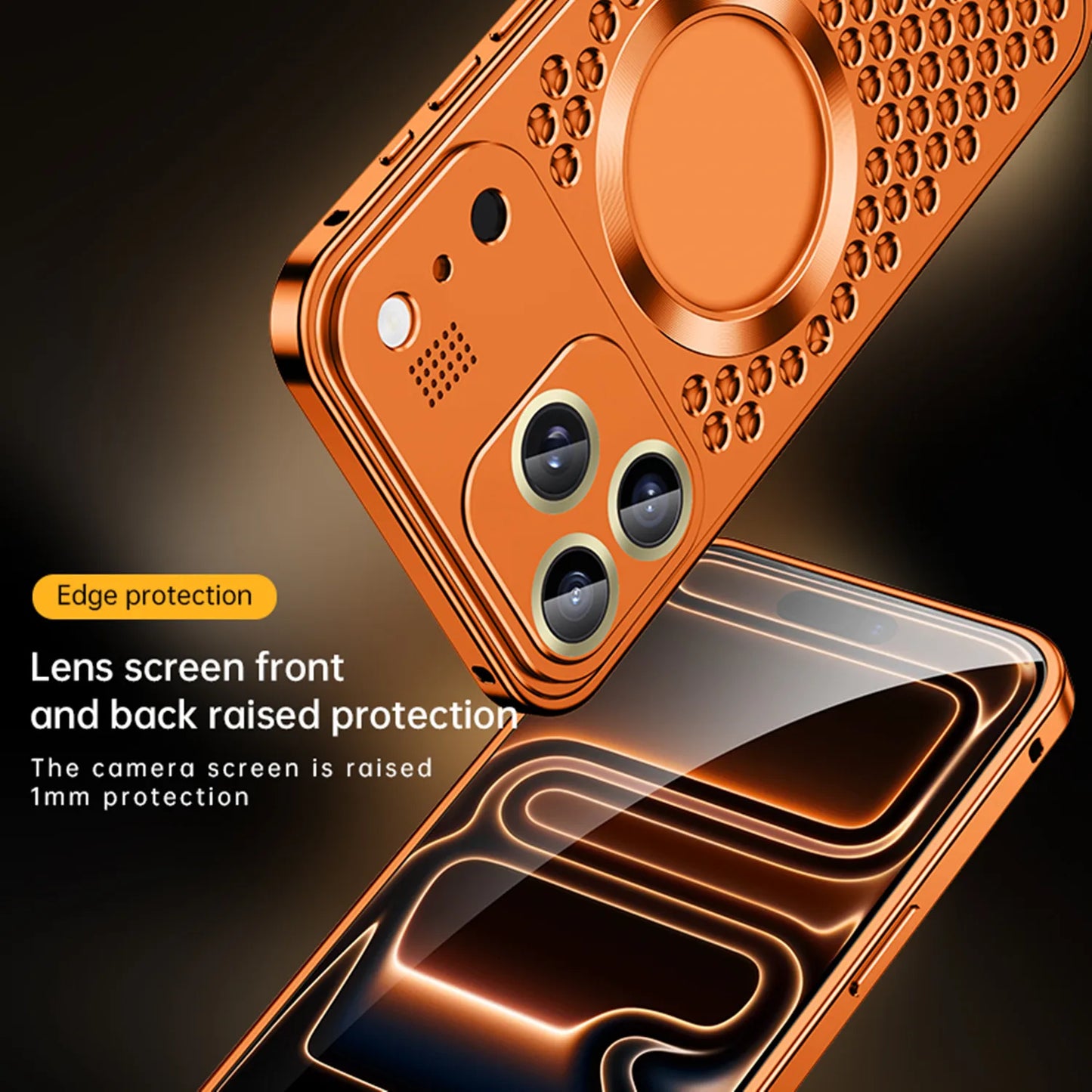Aroma Metal Phone Case For iPhone 17 16 15 14 13 12 Pro Max Aluminum Alloy Heat Dissipation Anti-fall Lens Protect Magnetic Case