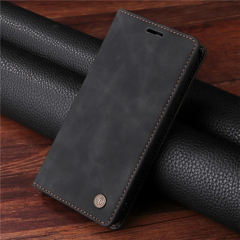 Leather Flip Case For iPhone 16 Pro 15 14 Plus 13 Pro 11 12 Pro MAX X XS XR 6 6S 7 8 Plus Holder Wallet Stand Phone Bags Cover