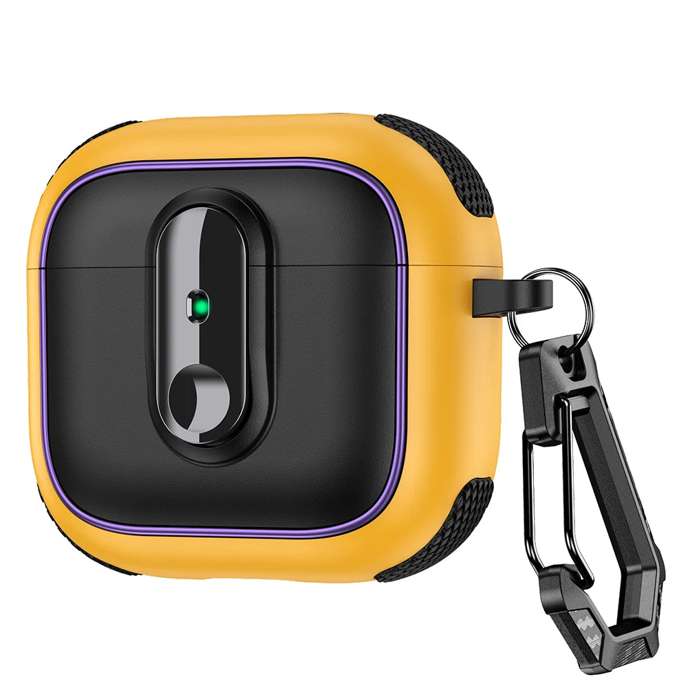 Armor Lock Earphone Cover For AirPods 4 Pro2 3 2 1 Case TPU PC Shockproof Headphone Coque For AirPods Pro 2 2nd 4th Gen Cases
