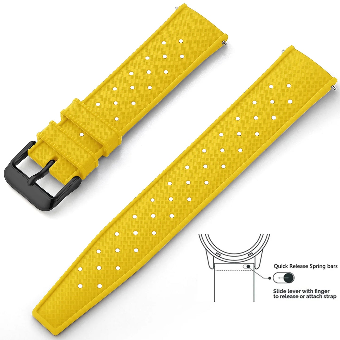 Tropical Silicone Watch Band Quick Release Watch Band 18mm 20mm 22mm Rubber Tropic Smart Watch Strap for Oris Seiko Citizen