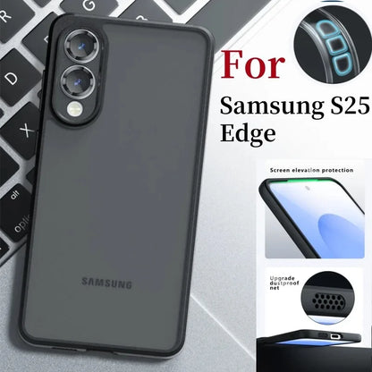 For Samsung S25 Edge Case Matte Clear Skin Feel Case for Galaxy S25 S24 S23 S22 Plus FE Ultra Camera Protector Shockproof Cover