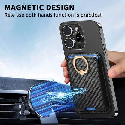Rfid Magsafe Credit Card Holder Men Wallets Magnetic Pu Leather Bank Cardholder Case Phone Back Sticker for Iphone 15 16 Pro