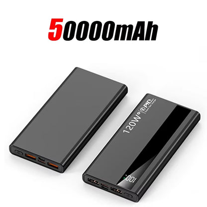 120W 500000mAh Power Bank High Capacity Super Fast Charging Power Bank Portable Battery Charger For Huawei iPhone Samsung Xiaomi