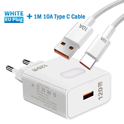 USB QC3.0 GaN Charger 120W Fast Charging Wall Charger EU/US Plug Quick Charge Mobile Phone Adapter for iPhone 16 Xiaomi Samsung