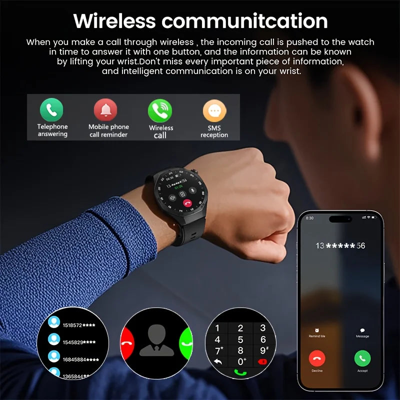 LAXASFIT Smartwatch Bluetooth Calling Fitness Tracking Music Playback Health Monitoring Men and Women 2025 New Smartwatch