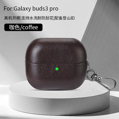 Luxury Oil Skin+PC Case For Samsung Galaxy Buds3 Earphone Shockproof Cover For Buds 3 Pro Protective Sleeve With keychain