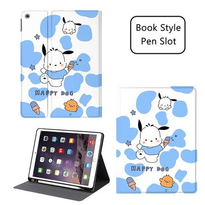 For Ipad 10th Generations Cartoon Pochacco Case 9th 8th 7th 10.2in Kawaii Silicone Soft Case Pro 11in Air4 5 Mini6 Tablet Case