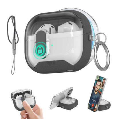 for Samsung Galaxy Buds 3 Pro Case with Secure Lock Carbon Fiber Protective Phone Holder Design Case for Samsung Galaxy Buds 3