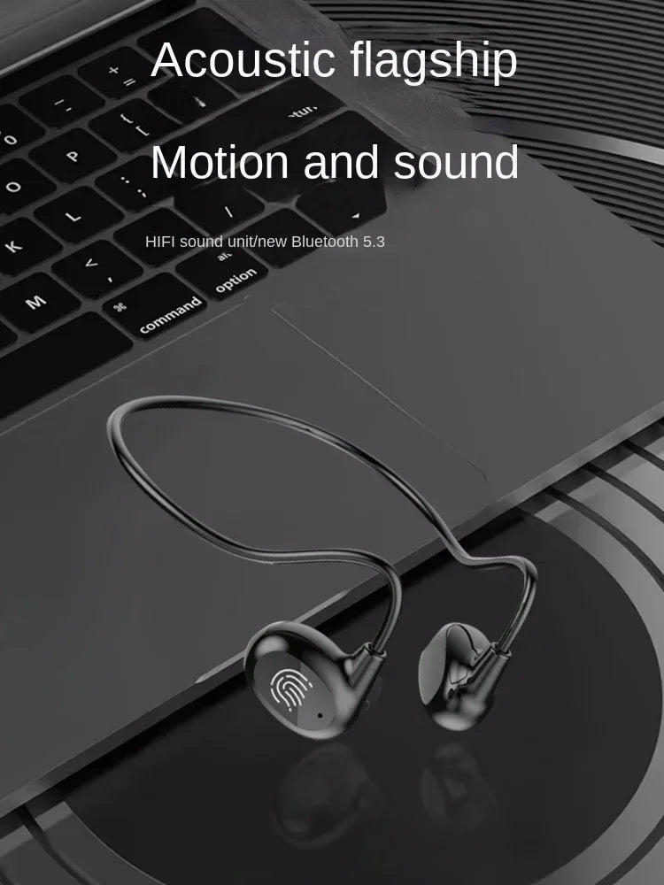 Neckband AIR bone conduction headphones wireless Bluetooth Headset with mic sports running non-ear-wearing For Xiaomi iPhone 15