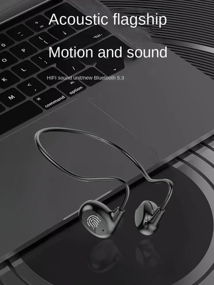 Neckband AIR bone conduction headphones wireless Bluetooth Headset with mic sports running non-ear-wearing For Xiaomi iPhone 15