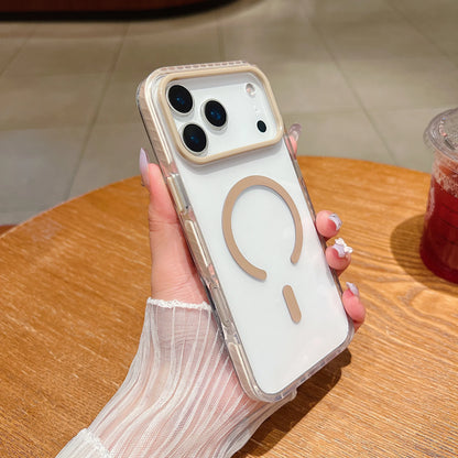 Luxury Transparent For Magsafe Wireless Charge Magnetic Case For iPhone 17/17AIR/17Pro/17 Pro Max Clear Shockproof Back Cover