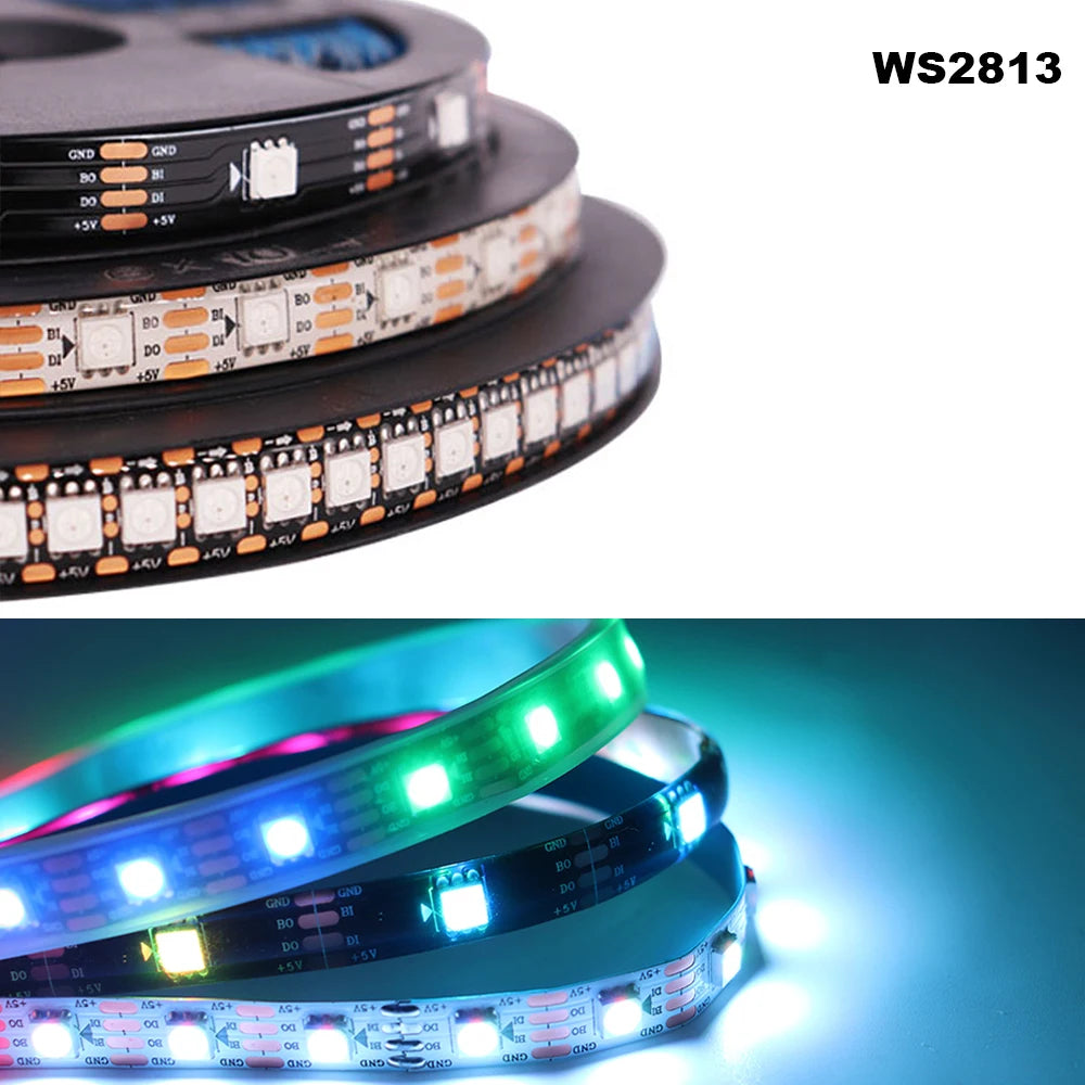 WS2812B WS2811 WS2815 WS2813 RGBIC LED Strip WS2812 30/60/144Pixels/Leds/m Individually Addressable Smart Tape Light DC5V/12V