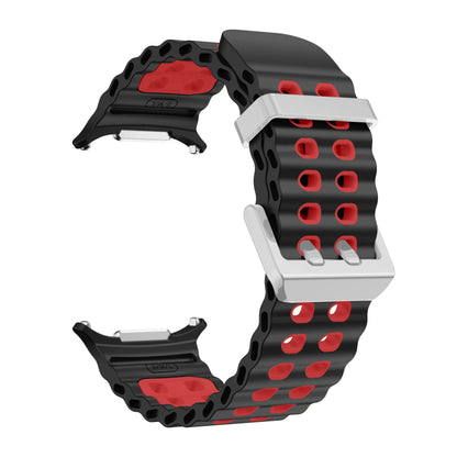 NEW Marine Silicone Strap For Samsung watch ultra 47mm Bracelet No Gaps Sport two-tone Band for Galaxy 7 ultra watchband straps