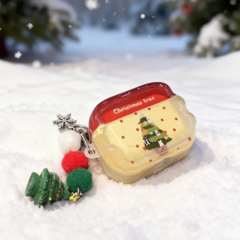 Cute Cartoon Christmas Tree & Animal Case Gen Protective Cover For Daily Use Holiday Travel  For AirPods Pro 1/2/3 Peripheral