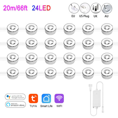 Smart RGBIC LED Eave Lights 100FT Permanent Outdoor Waterproof WiFi Dimmable with Alexa Google Tuya for Holiday Party Home Decor