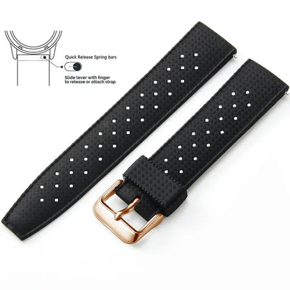 Tropical Silicone Watch Band Quick Release Watch Band 18mm 20mm 22mm Rubber Tropic Smart Watch Strap for Oris Seiko Citizen