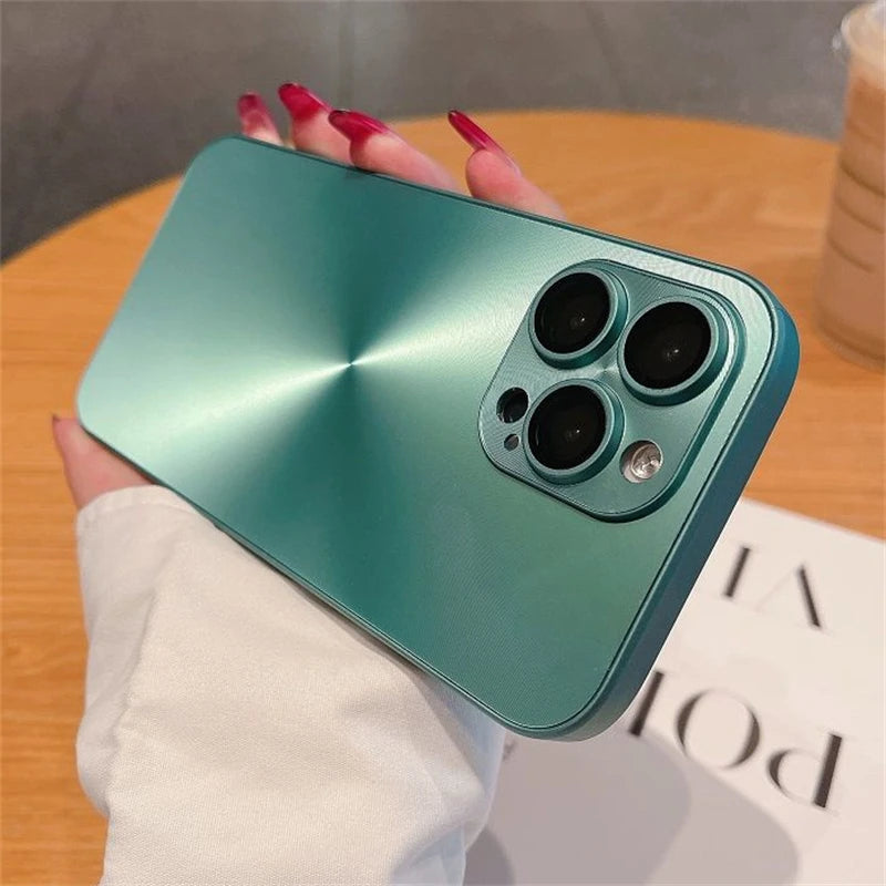 Luxury Laser Aurora CD Pattern Matte Case For iPhone 16 15 14 13 12 11 Pro Max 16 Plus Soft Bumper Shockproof Armor Hard Cover