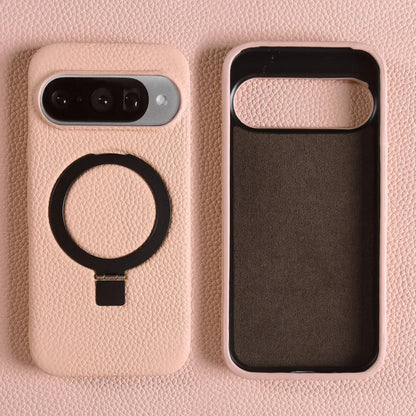 Magnet Ring Stand Phone Case For Google Pixel 10 Pro 9Pro 8A 7Pro 6pro 5A Cover Genuine Leather Case Magnetic Back Cover Cases