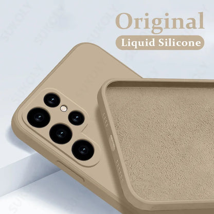 Case For Samsung Galaxy S24 S23 S22 S25 Ultra S24 FE A56 A55 A53 A52 A54 A16 A35 5G Shockproof Liquid Silicone Phone Cover Coque