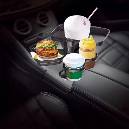 Universal Car Cup Holder Expander Tray 360-Degree Rotation Anti-Shake Food Tray Drink Holder Eating Tray Table for Car Interior