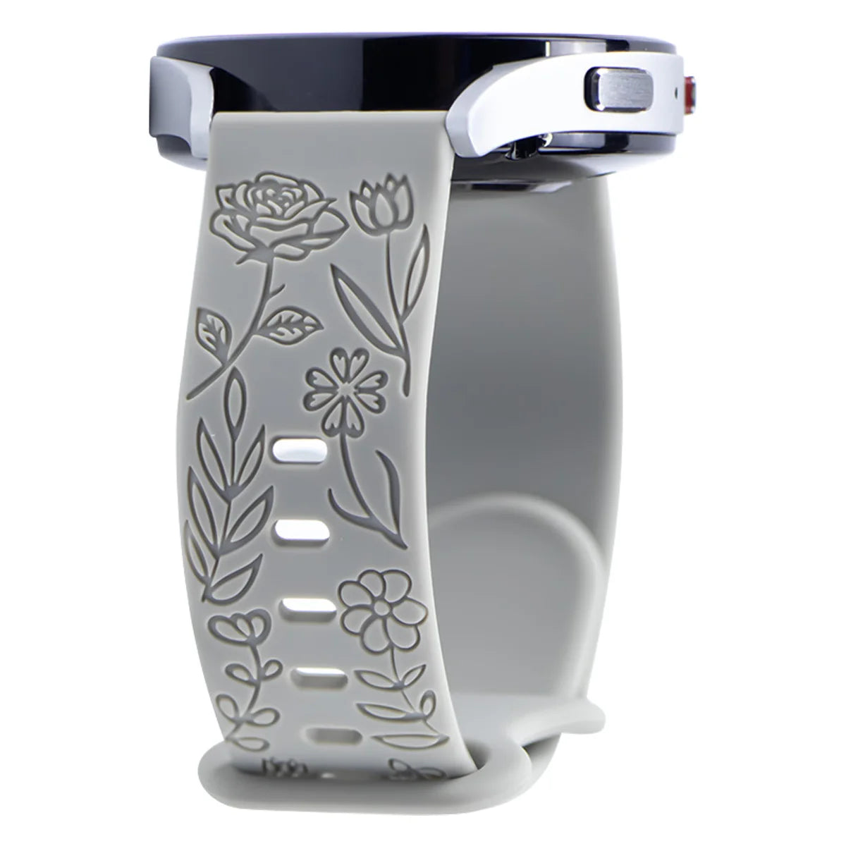 18mm 20mm 22mm Floral Engraved Band for Samsung Galaxy Watch 6/5/4 40 44 for Huawei GT 3 Pro Silicone Sport Strap 5 Pro Active 2