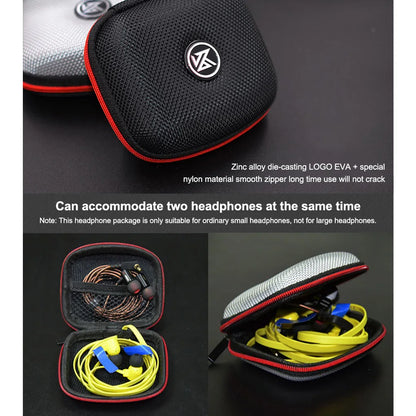 KZ Premium Earphone Storage Bag with Durable Square Headset Case for Indoor, Outdoor, and Travelling – Secure Zippered Earphones Storage Accessories