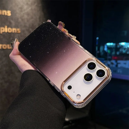 Popular Gradient Glitter Transparent Case For iPhone 17 Air 16/E 15 14 Plus 13 12 11 Pro Max Soft TPU Shockproof Protector Cover