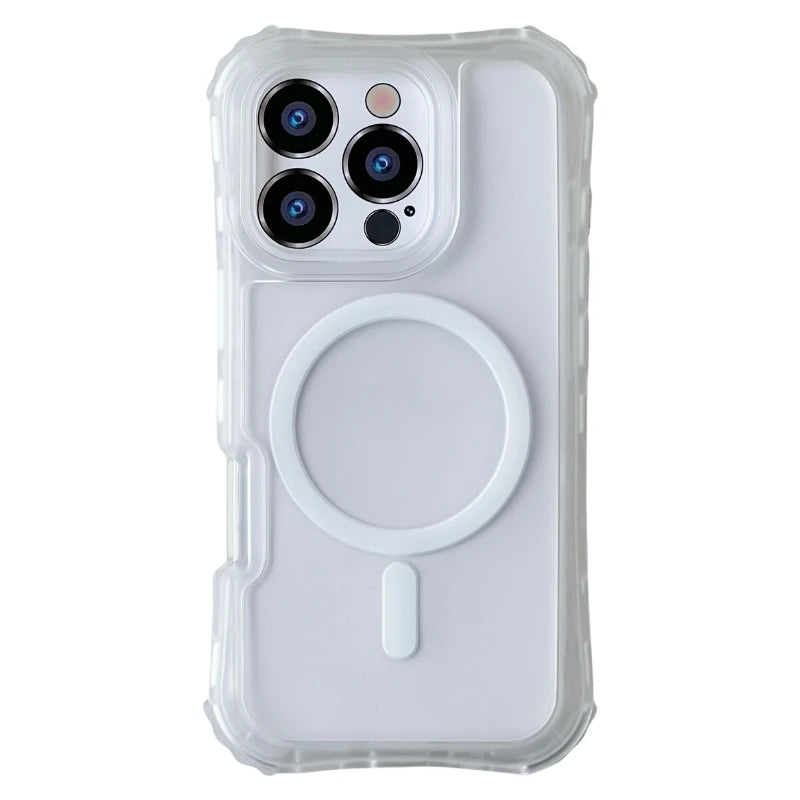 Frosted 3-in-1 MagSafe Phone Case for iPhone 16 17pro max 15 Pro 14 13 12 11 Magnetic Wireless Charging Hard PC Shockproof Cover