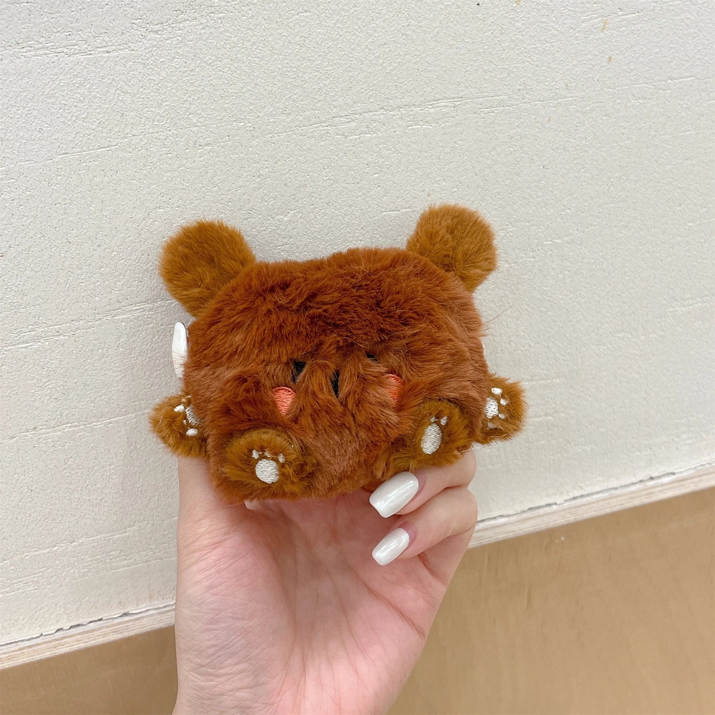 Cute Bear Soft Furry Plush Earphone Case For Apple AirPods 3 Pro 2 Headphones Soft Silicone Funda For air pods 1 2 Headset Cover