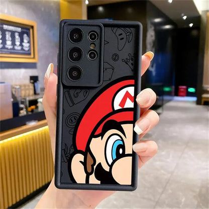 M-Mario Cartoon Phone Case for Samsung Galaxy S20 S24 Ultra FE S23 Plus S21 S22 S23 Ultra 5G Silicone funda