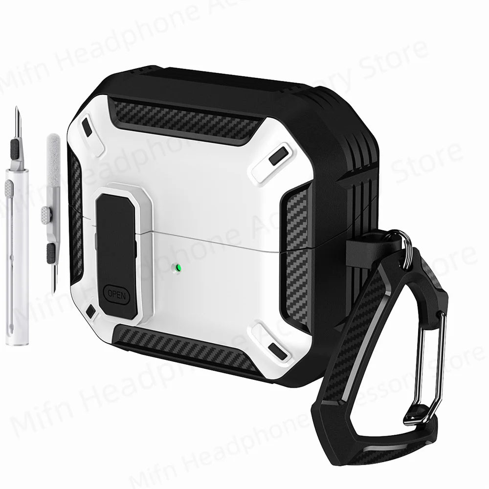 Newest carbon fibre switch earphone cover for Men For Samsung Galaxy Buds 3/Buds3 Pro Buzz 3 Pro Earbuds Case with cleaning kit