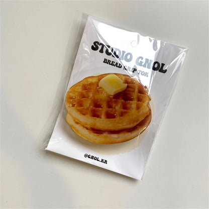 Korea Cute Waffle Cookies Griptok Bracket For iPhone 15 Samsung Food Phone Accessories Holder Ring Support Stand Grip Tok Gift