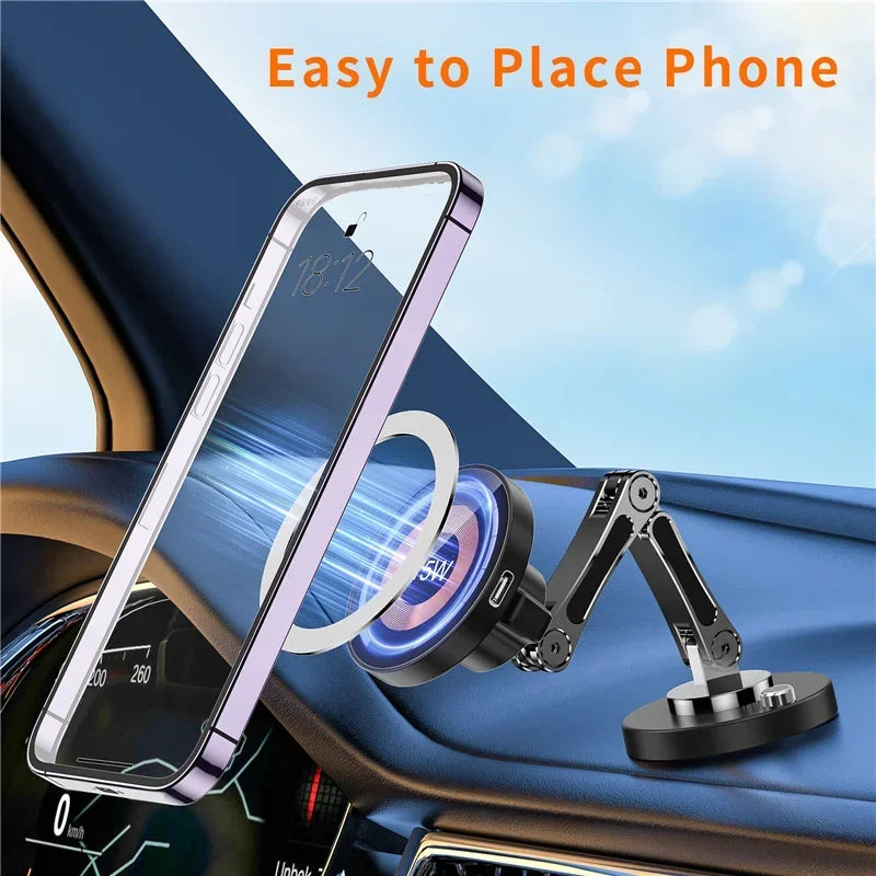 NEW Car Wireless Charger Stand Magnet Car Mount Fast Charging Station Phone Holder Bracket For iPhone 16 15 14 13 12 Pro Max