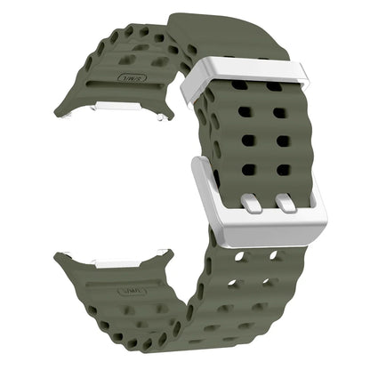 NEW Marine Silicone Strap For Samsung watch ultra 47mm Bracelet No Gaps Sport two-tone Band for Galaxy 7 ultra watchband straps