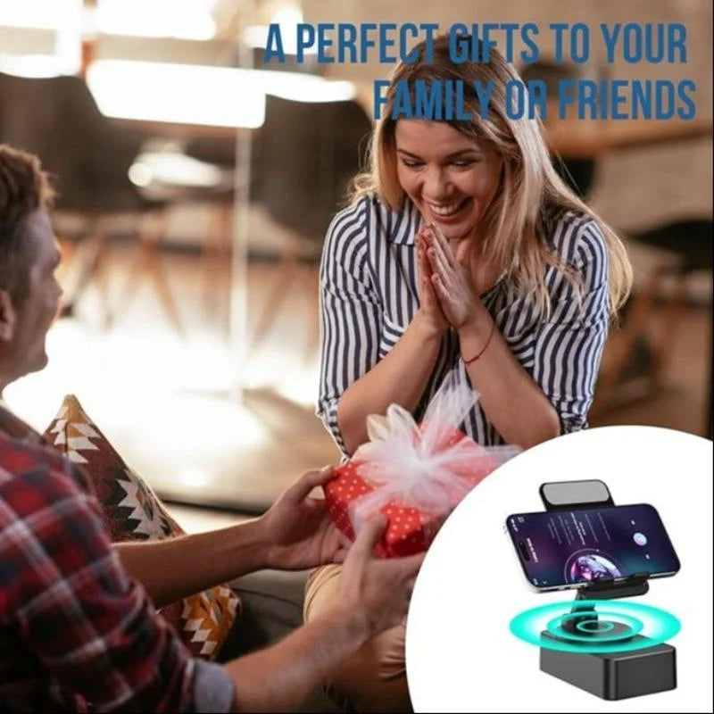 Wireless Audio Bluetooth Speaker withPower Bank, 5 in 1 Emergency Charging LEDPhone Holder Festival Gifts for Friend Family